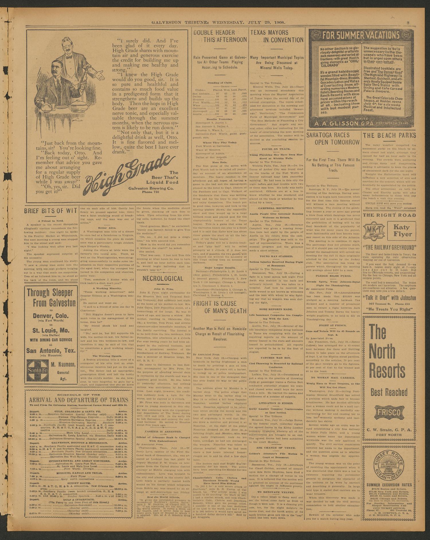 Galveston Tribune. (Galveston, Tex.), Vol. 28, No. 211, Ed. 1 Wednesday, July 29, 1908
                                                
                                                    [Sequence #]: 3 of 8
                                                