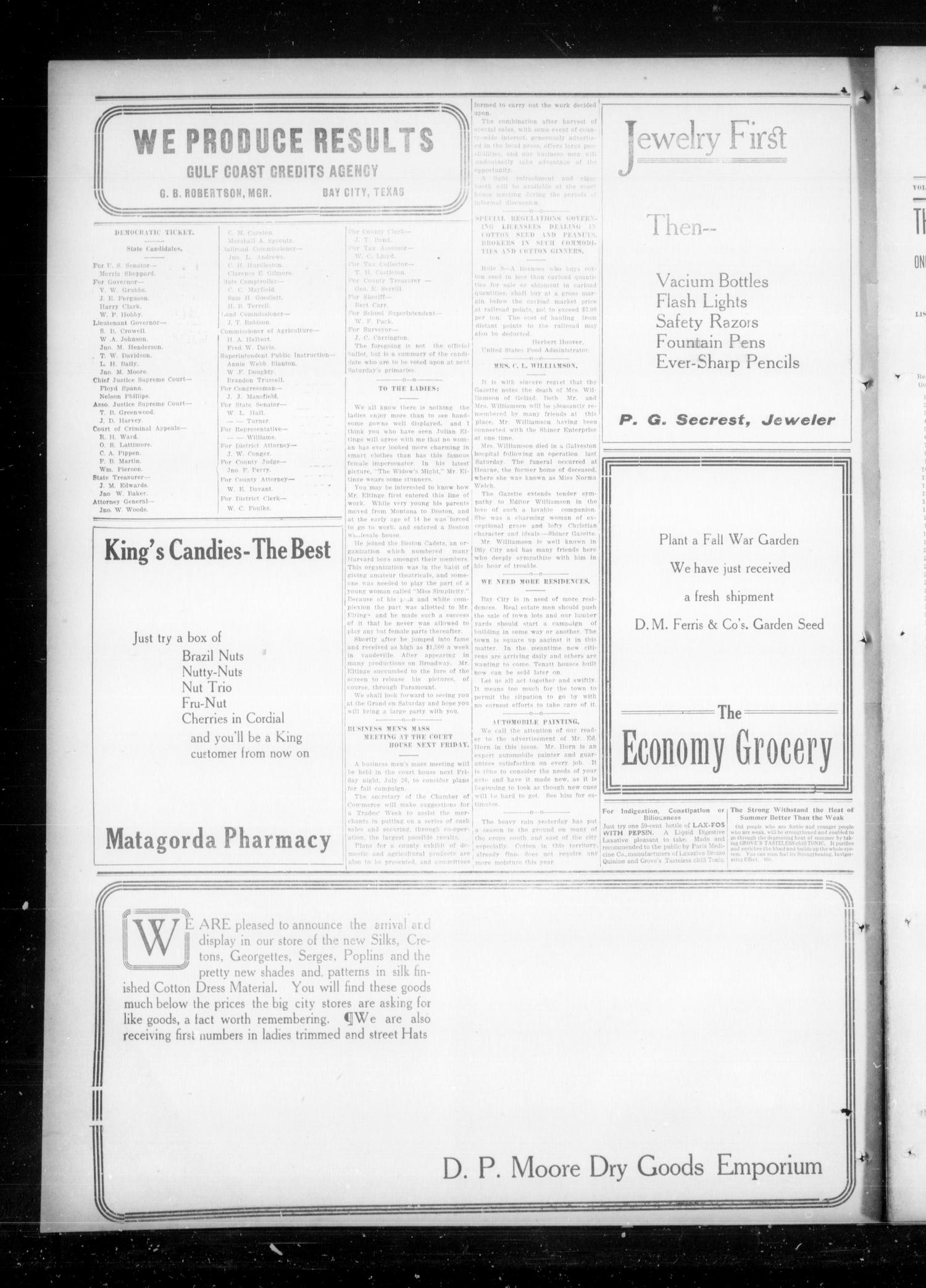 The Matagorda County Tribune. (Bay City, Tex.), Vol. 70, No. 22, Ed. 1 Friday, June 11, 1915
                                                
                                                    [Sequence #]: 22 of 22
                                                