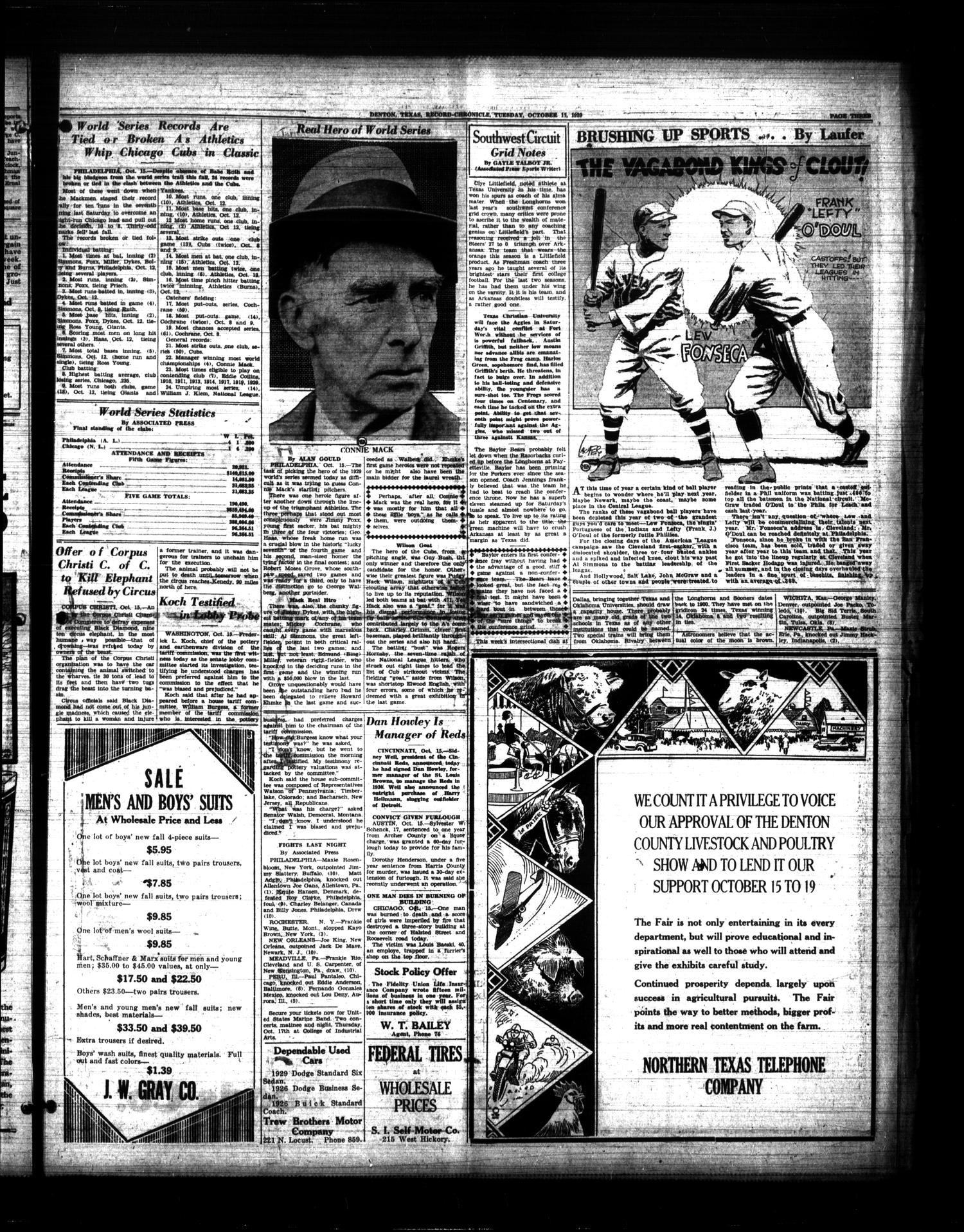 Denton Record-Chronicle (Denton, Tex.), Vol. 29, No. 53, Ed. 1 Tuesday, October 15, 1929
                                                
                                                    [Sequence #]: 3 of 10
                                                