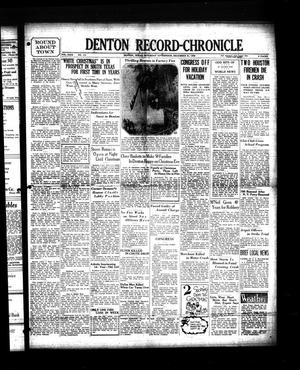 Primary view of object titled 'Denton Record-Chronicle (Denton, Tex.), Vol. 29, No. 111, Ed. 1 Saturday, December 21, 1929'.