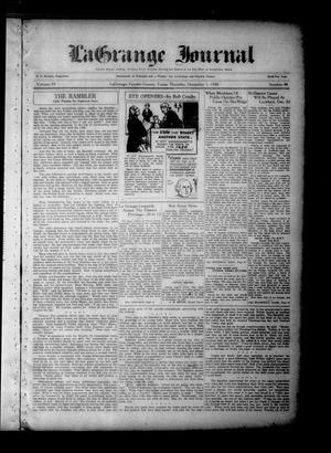 Primary view of object titled 'La Grange Journal (La Grange, Tex.), Vol. 59, No. 48, Ed. 1 Thursday, December 1, 1938'.