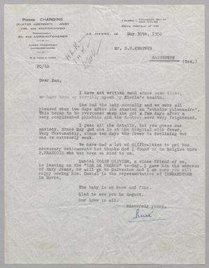 Primary view of object titled '[Letter from Pierre Chardine to D. W. Kempner, May 30, 1950]'.