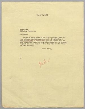 Primary view of object titled '[Letter from D. W. Kempner to Mosser Lee, May 15, 1950]'.