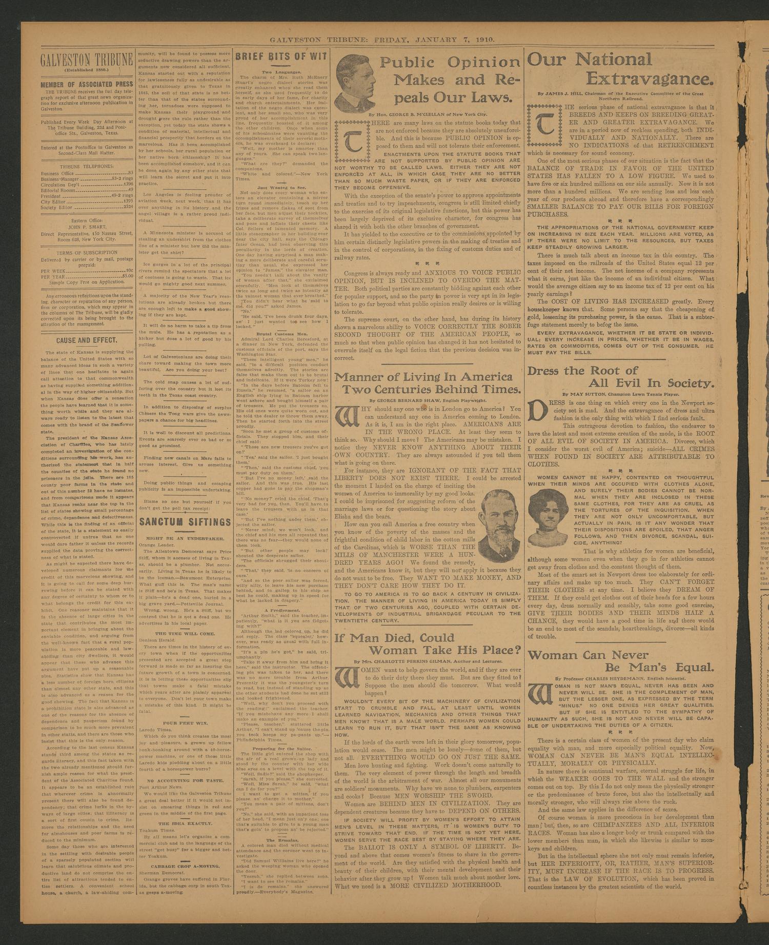 Galveston Tribune. (Galveston, Tex.), Vol. 30, No. 36, Ed. 1 Friday, January 7, 1910
                                                
                                                    [Sequence #]: 6 of 16
                                                