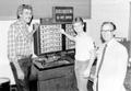 Photograph: [T.R. Drummond,Kevin Hardon, and John McCormick with recording equipm…