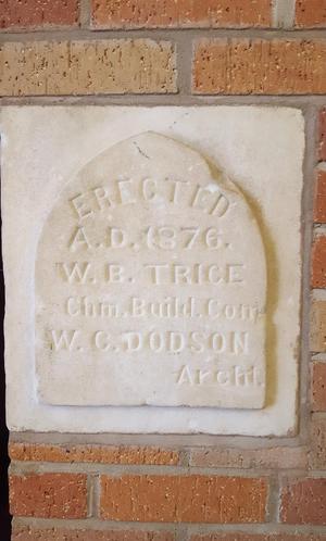 Primary view of object titled '[Marble Cornerstone for Fifth Street Methodist Church]'.