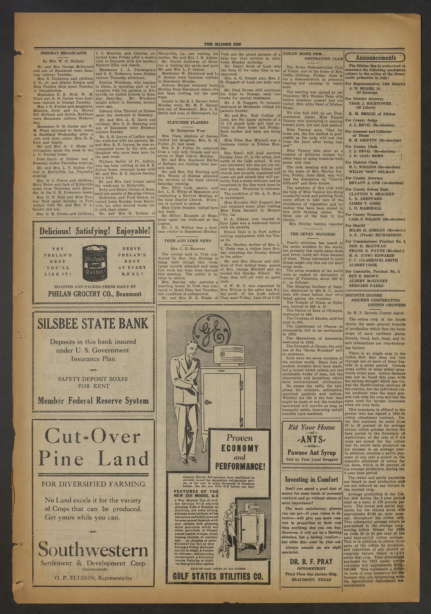 The Silsbee Bee (Silsbee, Tex.), Vol. 16, No. 24, Ed. 1 Thursday, June 14, 1934
                                                
                                                    [Sequence #]: 3 of 4
                                                