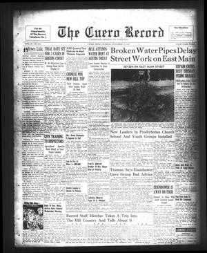Primary view of object titled 'The Cuero Record (Cuero, Tex.), Vol. 58, No. 210, Ed. 1 Tuesday, September 30, 1952'.
