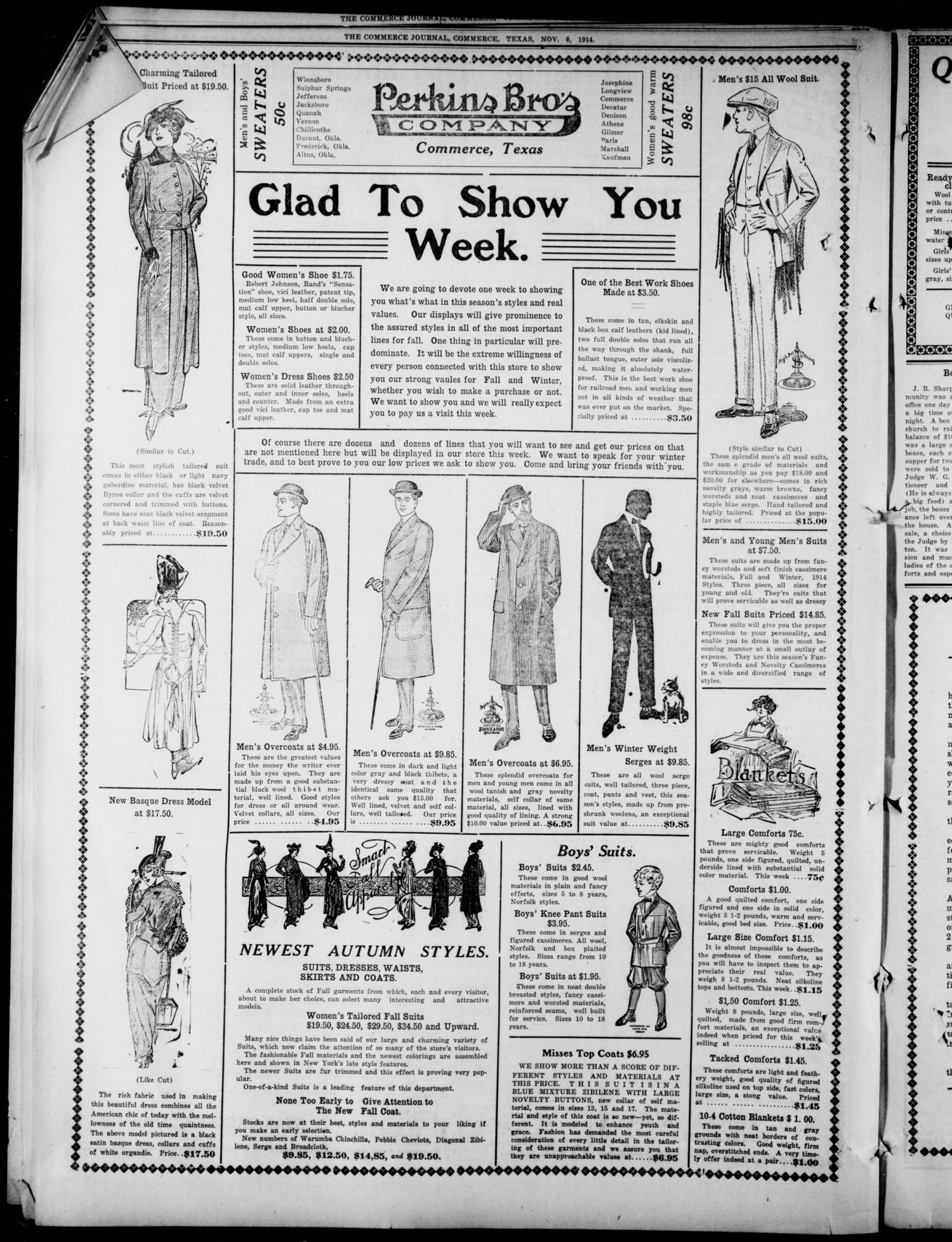 The Commerce Journal. (Commerce, Tex.), Vol. 25, No. 45, Ed. 1 Friday, November 6, 1914
                                                
                                                    [Sequence #]: 6 of 8
                                                