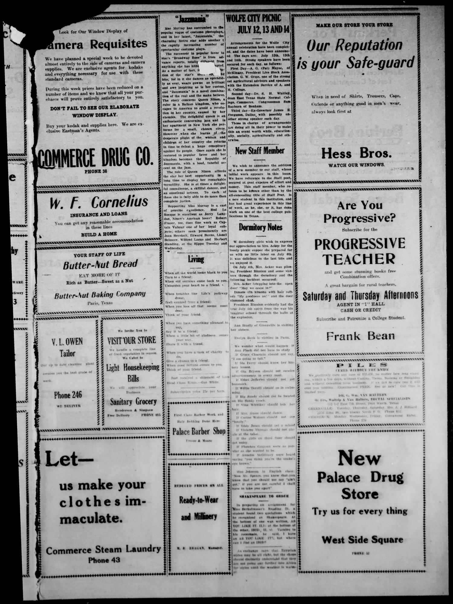 The East Texan (Commerce, Tex.), Vol. 5, No. 24, Ed. 1 Saturday, July 7, 1923
                                                
                                                    [Sequence #]: 3 of 4
                                                