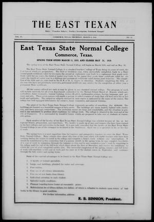 Primary view of object titled 'The East Texan (Commerce, Tex.), Vol. 4, No. 11, Ed. 1 Thursday, March 6, 1919'.