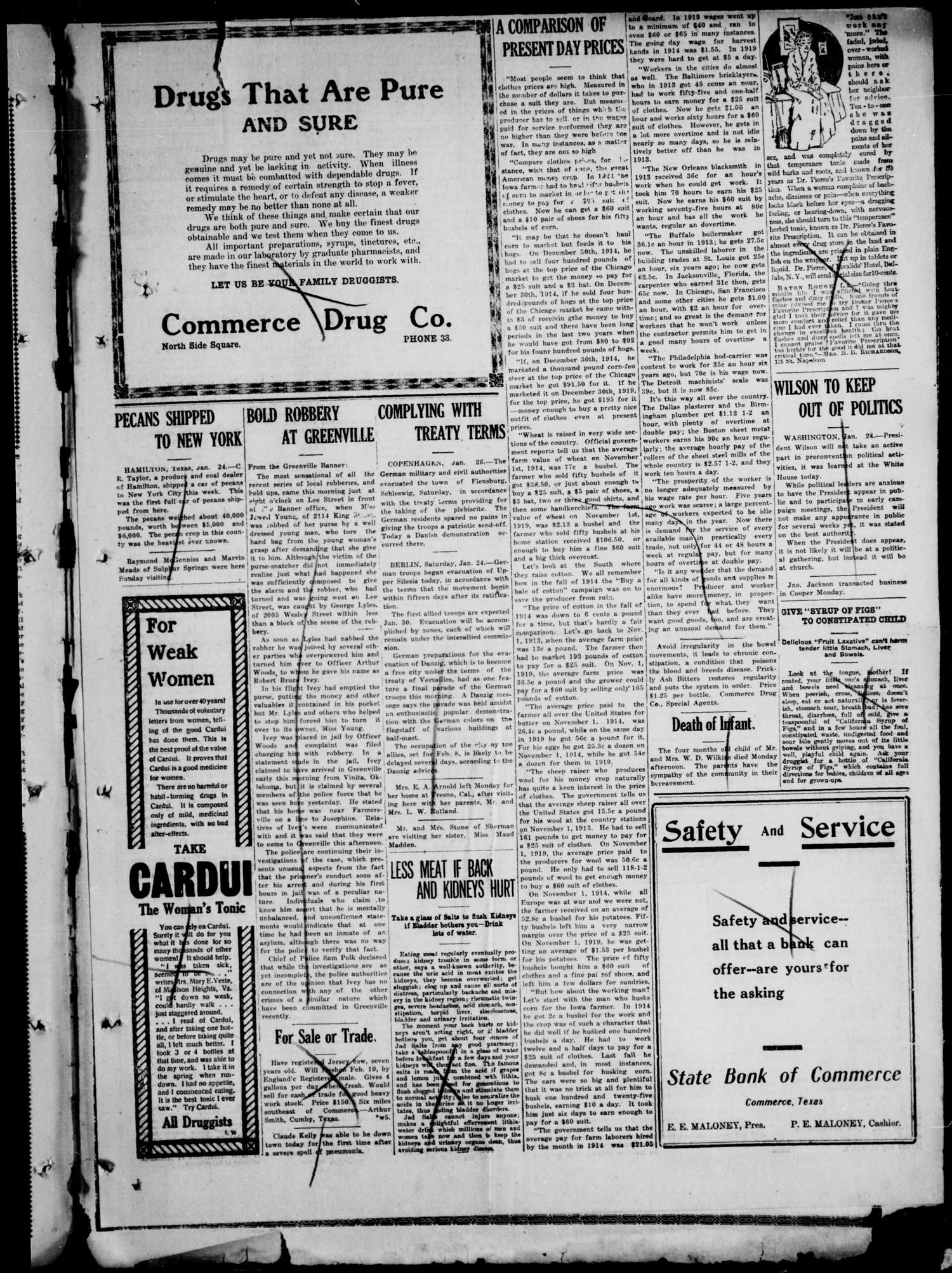 The Commerce Journal. (Commerce, Tex.), Vol. 31, No. 5, Ed. 1 Friday, January 30, 1920
                                                
                                                    [Sequence #]: 3 of 8
                                                