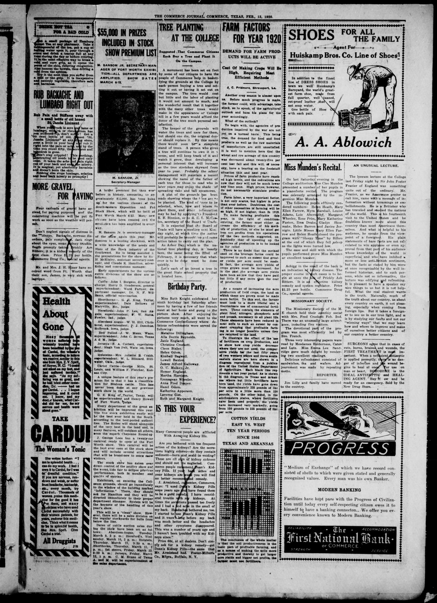The Commerce Journal. (Commerce, Tex.), Vol. 31, No. 7, Ed. 1 Friday, February 13, 1920
                                                
                                                    [Sequence #]: 7 of 8
                                                