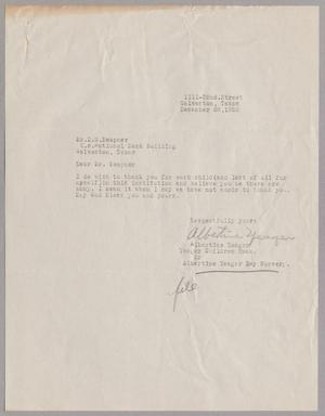 Primary view of object titled '[Letter from Albertine Yeager to Daniel W. Kempner, December 26, 1955]'.