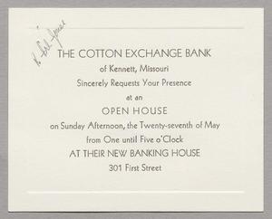 Primary view of object titled '[Invitation from the Cotton Exchange Bank]'.