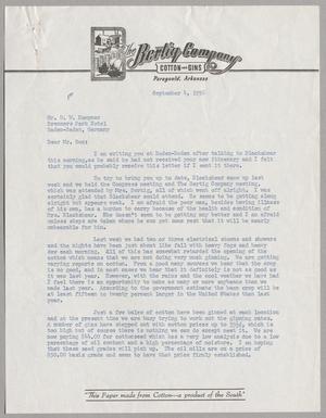 Primary view of object titled '[Letter from W. L. Gatz to Mr. D. W. Kempner, September 4, 1956]'.