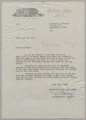 Primary view of object titled '[Letter from A. M. Hamburger to Daniel W. Kempner, May 1, 1950]'.