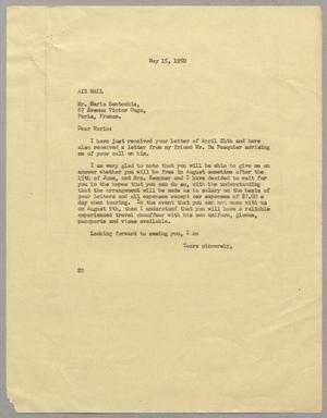 Primary view of [Letter from Daniel W. Kempner to Mario Santochia, May 15, 1950]
