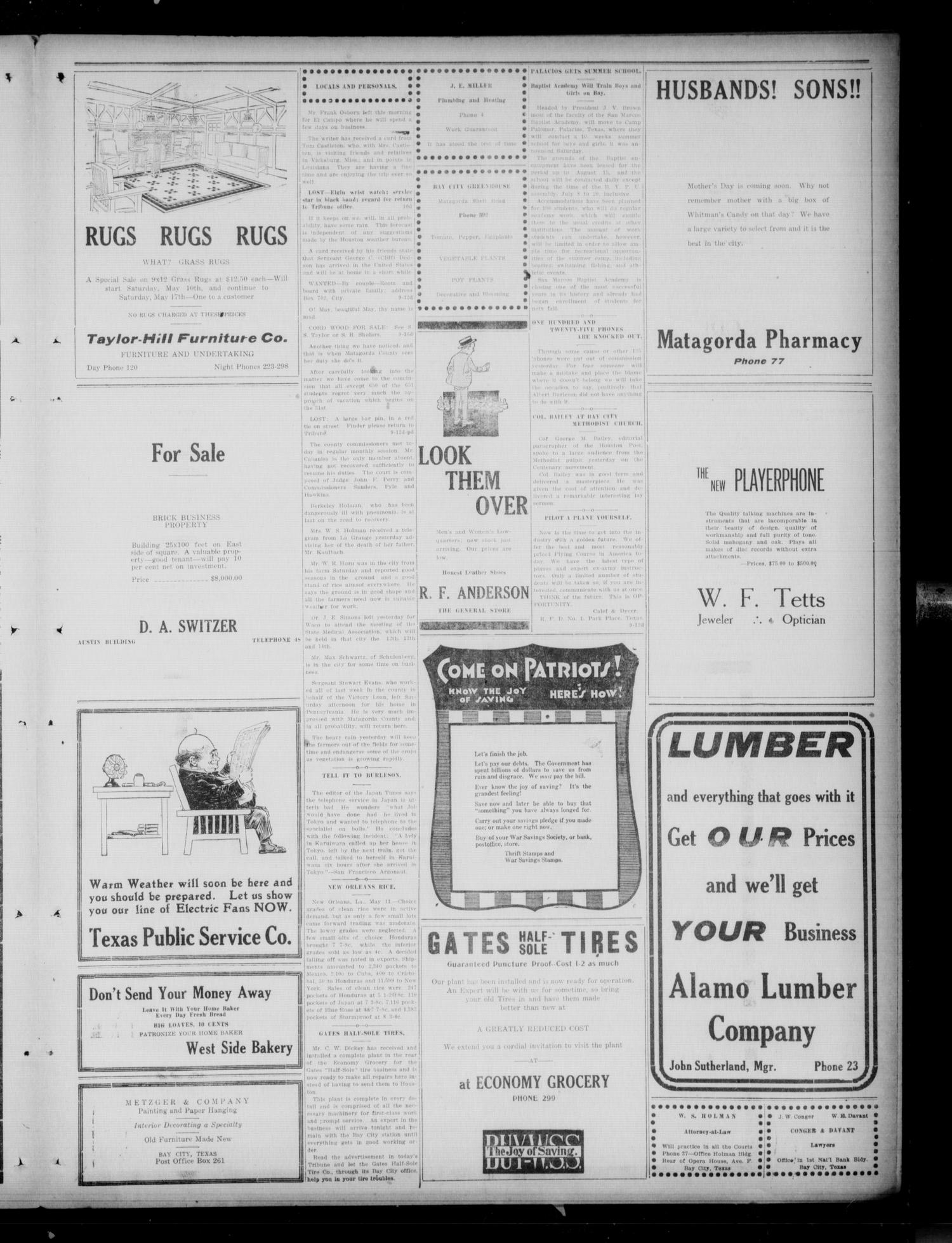The Daily Tribune (Bay City, Tex.), Vol. 14, No. 147, Ed. 1 Monday, May 12, 1919
                                                
                                                    [Sequence #]: 3 of 4
                                                