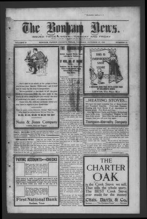 Primary view of object titled 'The Bonham News. (Bonham, Tex.), Vol. 43, No. 53, Ed. 1 Tuesday, October 27, 1908'.