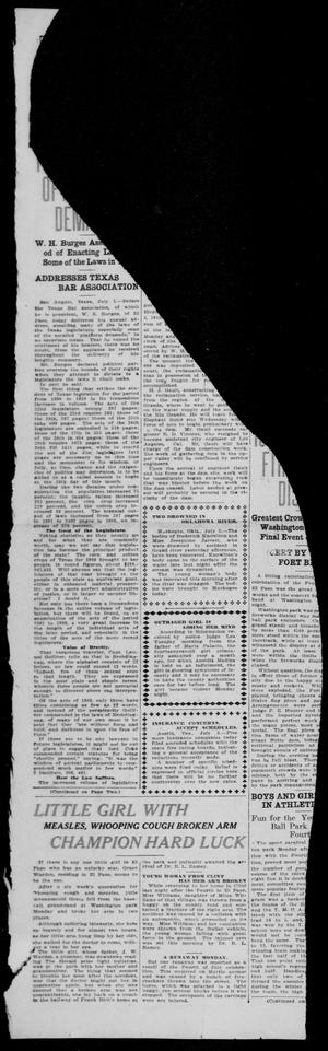 Primary view of object titled 'El Paso Herald (El Paso, Tex.), Ed. 1, Tuesday, July 5, 1910'.