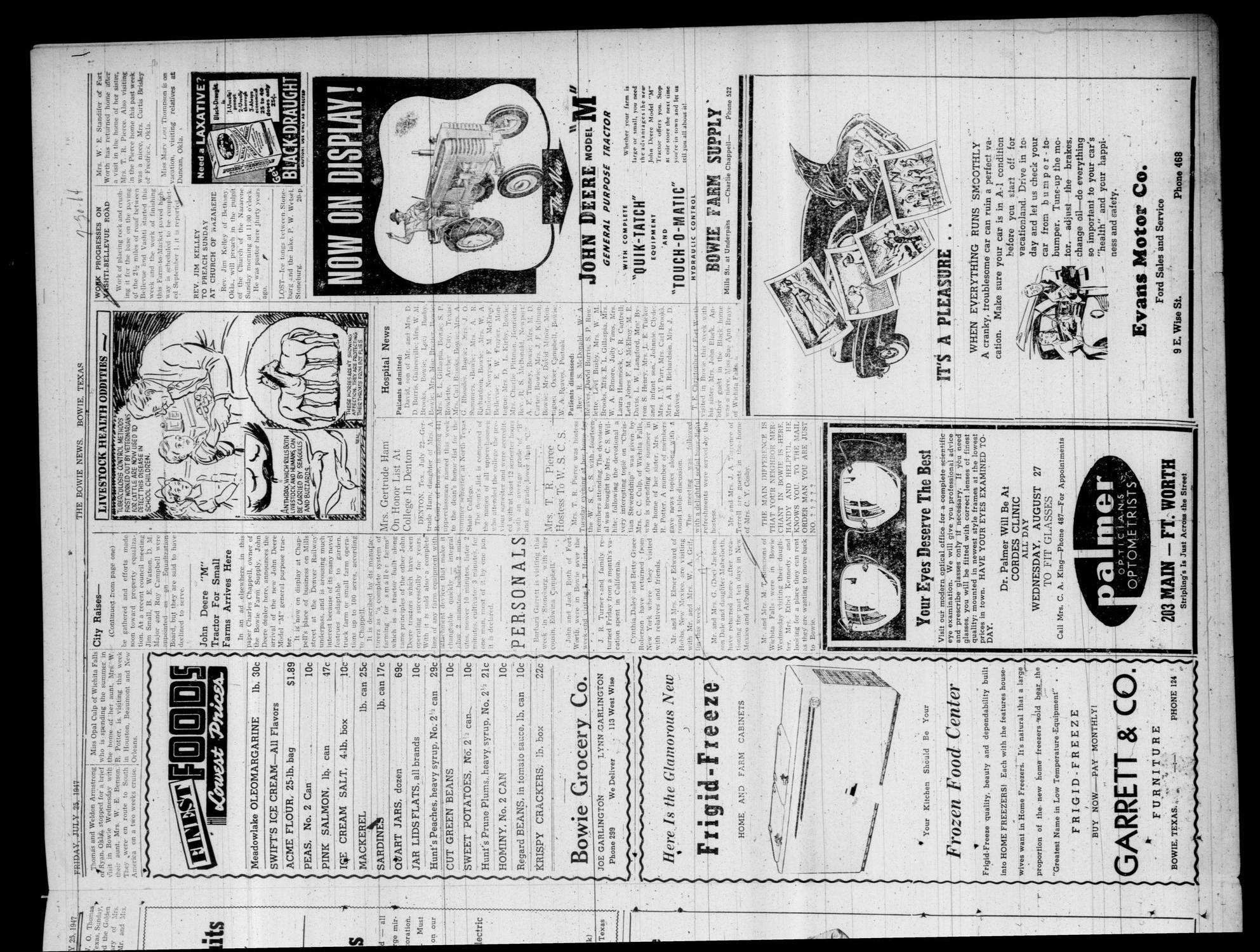The Bowie News (Bowie, Tex.), Vol. 26, No. 20, Ed. 1 Friday, July 25, 1947
                                                
                                                    [Sequence #]: 7 of 12
                                                