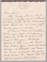 Letter: [Handwritten Letter from O'Bion Gatz to Jeane Bertig Kempner, Novembe…