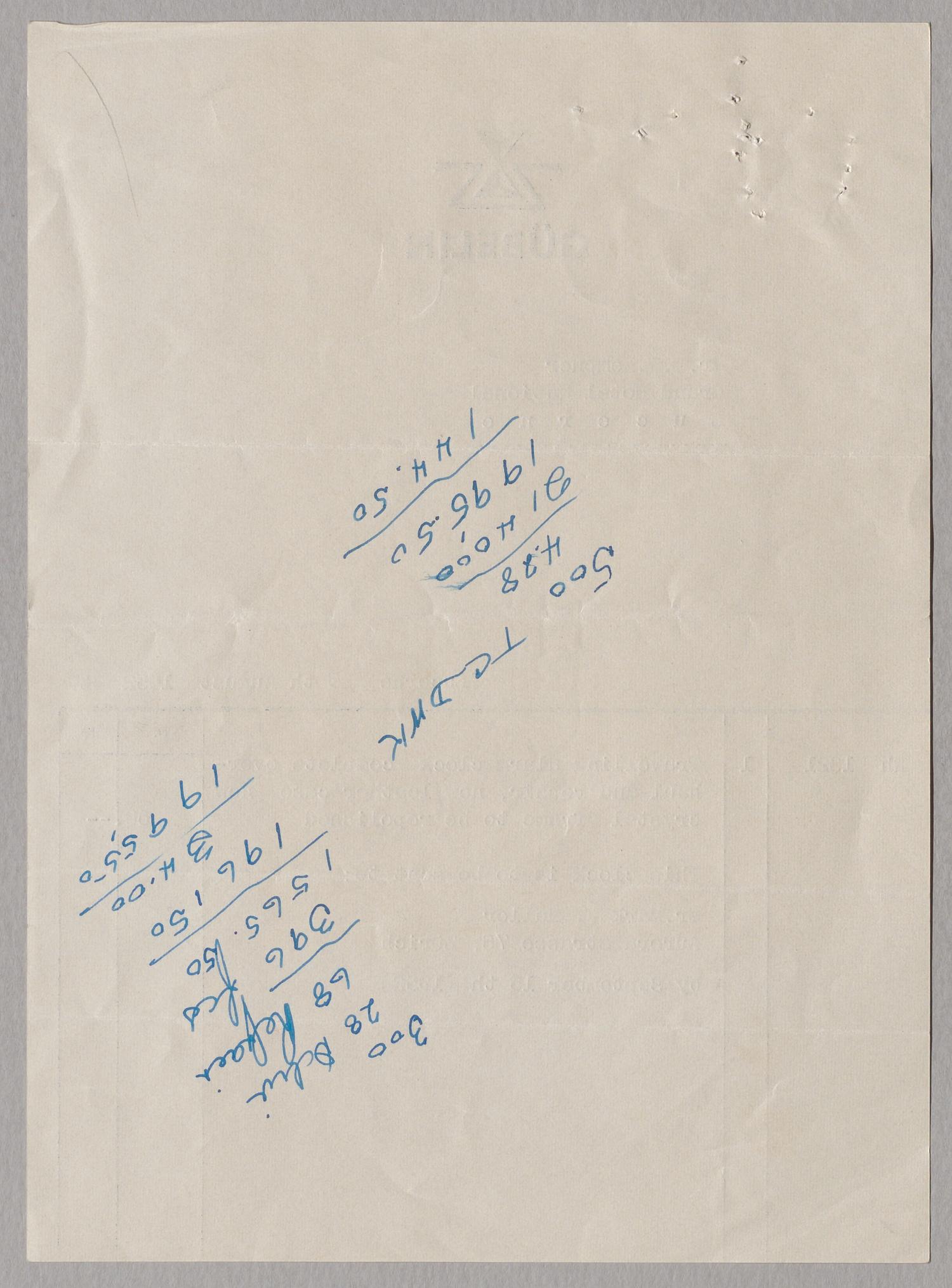 [Invoice for Travelling Alarm Clock, August 1952]
                                                
                                                    [Sequence #]: 2 of 2
                                                