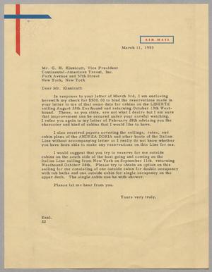Primary view of object titled '[Letter from D. W. Kempner to G. H. Kinnicutt, March 11, 1953]'.
