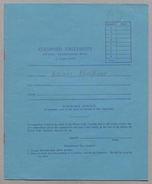 Primary view of object titled '[Examination booklet from Stanford University #10]'.