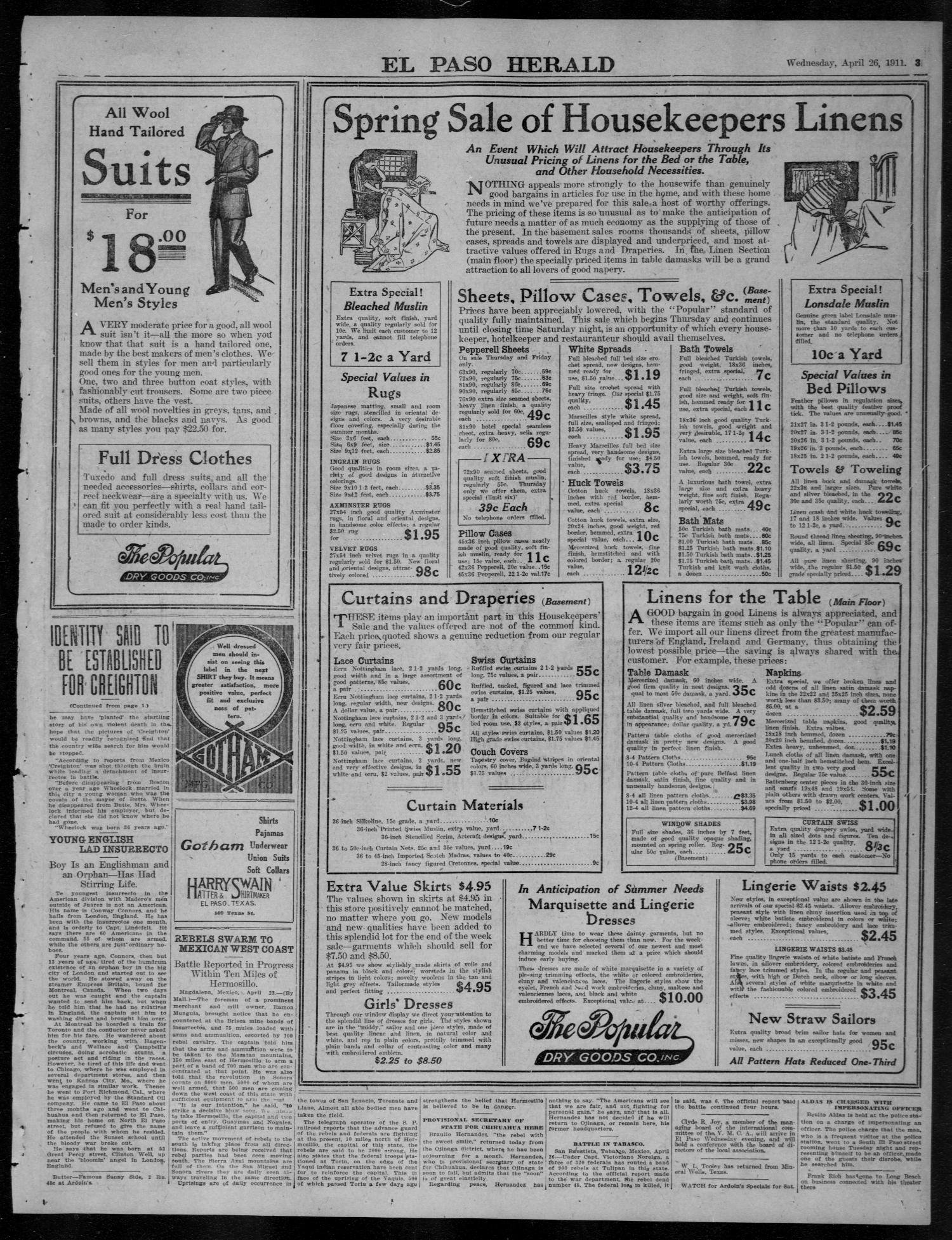 El Paso Herald (El Paso, Tex.), Ed. 1, Wednesday, April 26, 1911
                                                
                                                    [Sequence #]: 3 of 16
                                                