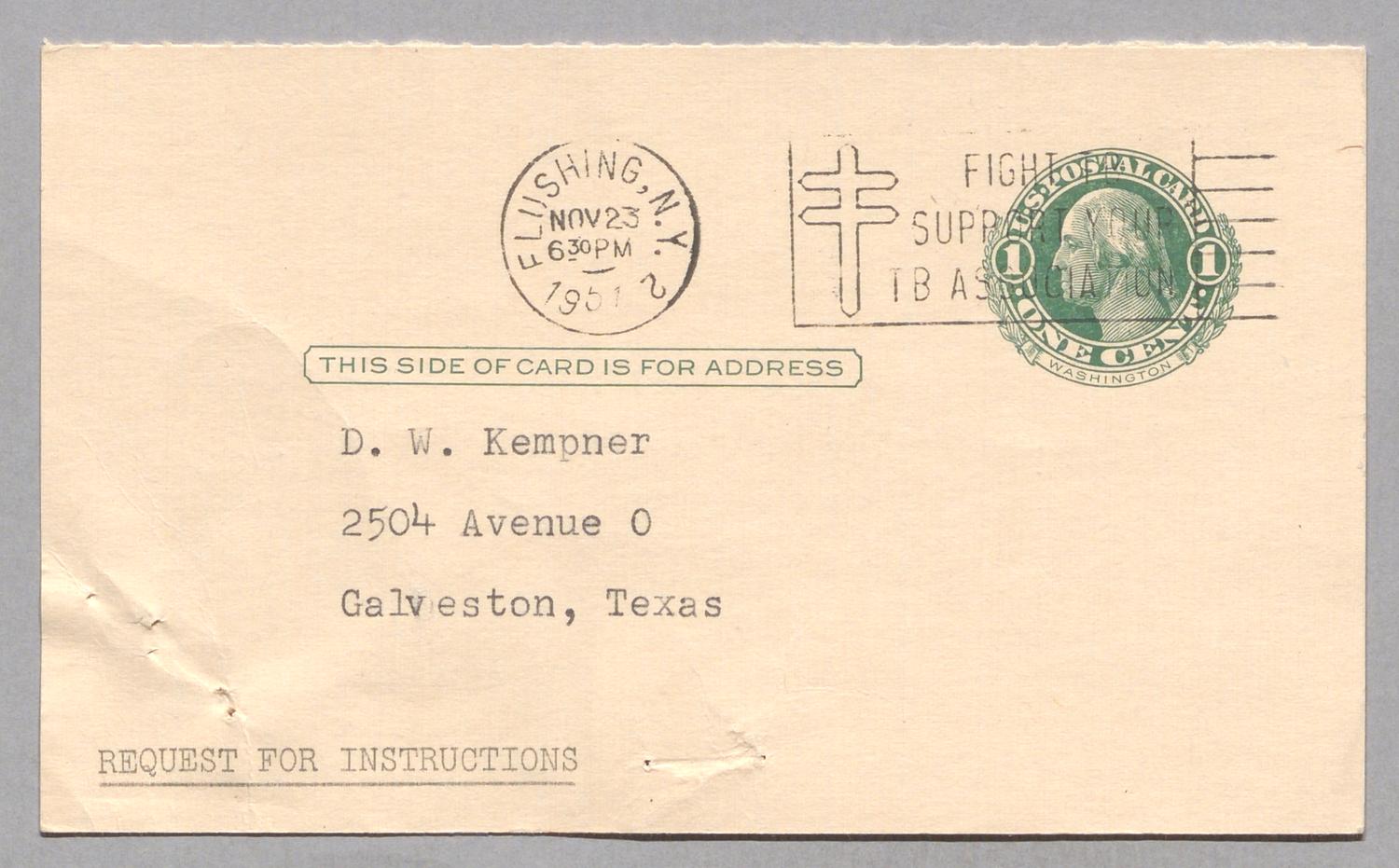 [Letter from the Eastman Kodak Company to D. W. Kempner, November 23, 1951]
                                                
                                                    [Sequence #]: 2 of 2
                                                