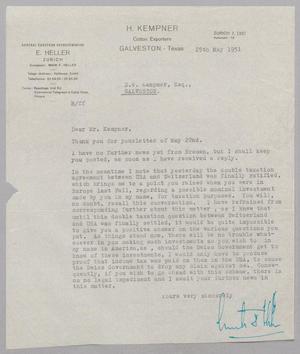 Primary view of object titled '[Letter from Mark F. Heller to Daniel W. Kempner, May 25, 1951]'.