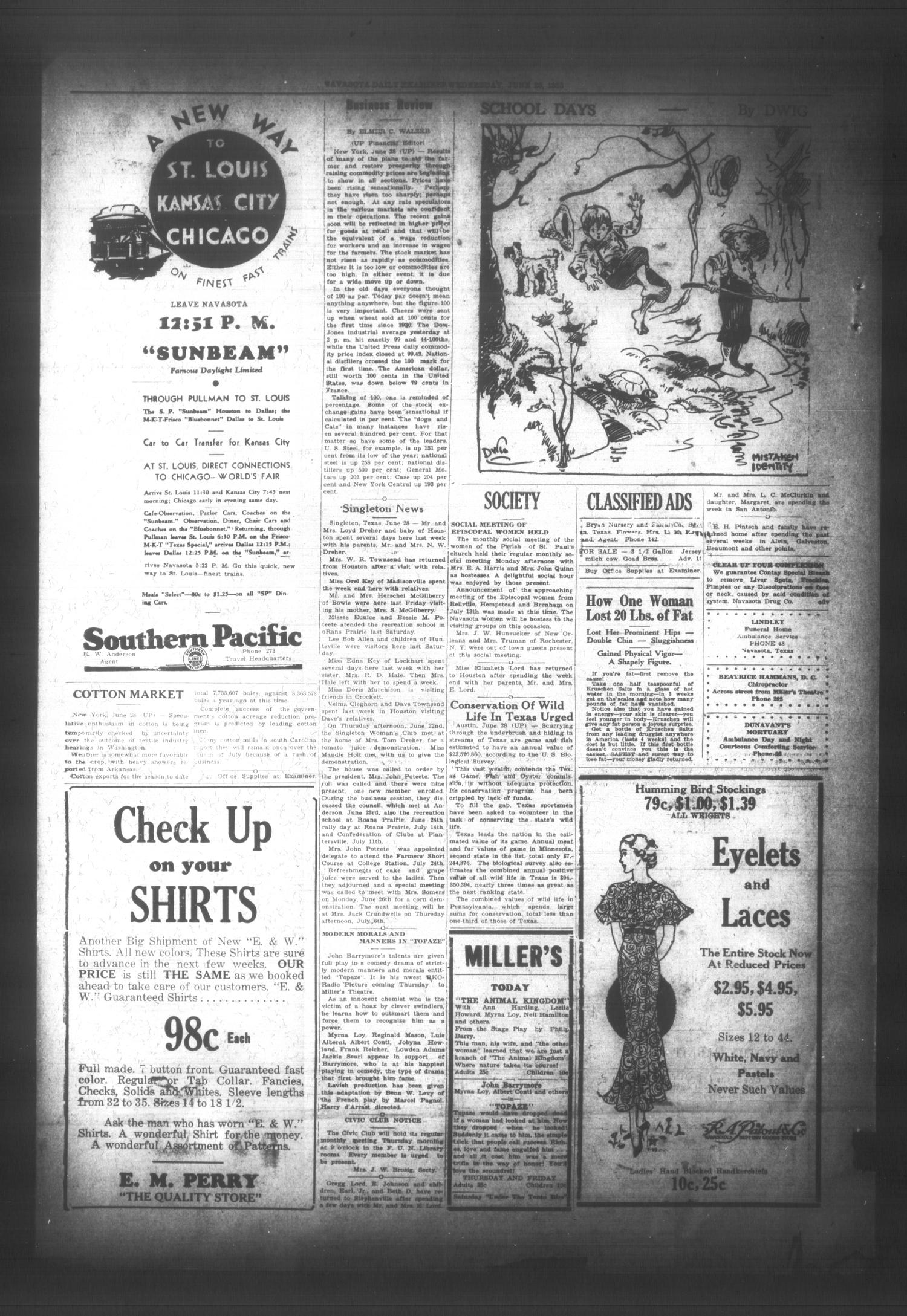 Navasota Daily Examiner (Navasota, Tex.), Vol. 35, No. 117, Ed. 1 Wednesday, June 28, 1933
                                                
                                                    [Sequence #]: 4 of 4
                                                