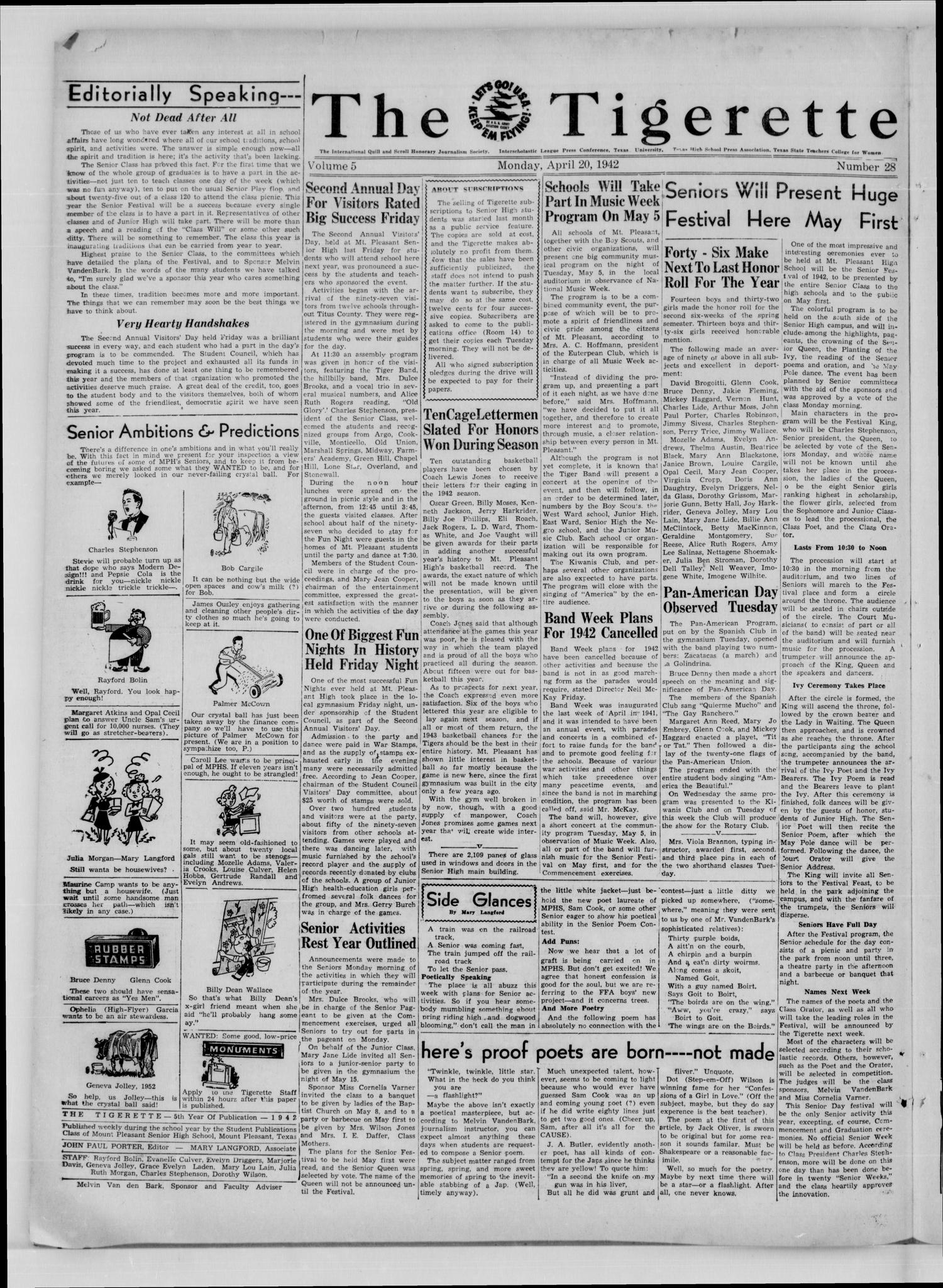 Mt. Pleasant Daily Times (Mount Pleasant, Tex.), Vol. 24, No. 32, Ed. 1 Monday, April 20, 1942
                                                
                                                    [Sequence #]: 2 of 4
                                                