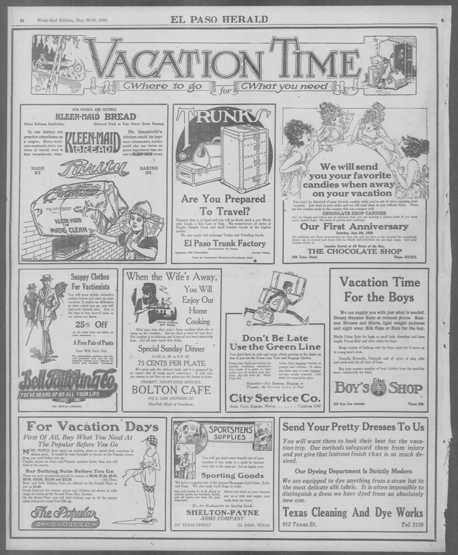 El Paso Herald (El Paso, Tex.), Ed. 1, Saturday, May 29, 1920
                                                
                                                    [Sequence #]: 24 of 32
                                                