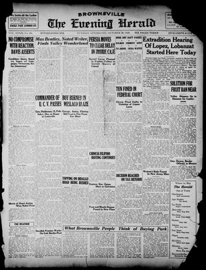 Primary view of object titled 'The Brownsville Evening Herald (Brownsville, Tex.), Vol. 32, No. 126, Ed. 1 Tuesday, October 28, 1924'.