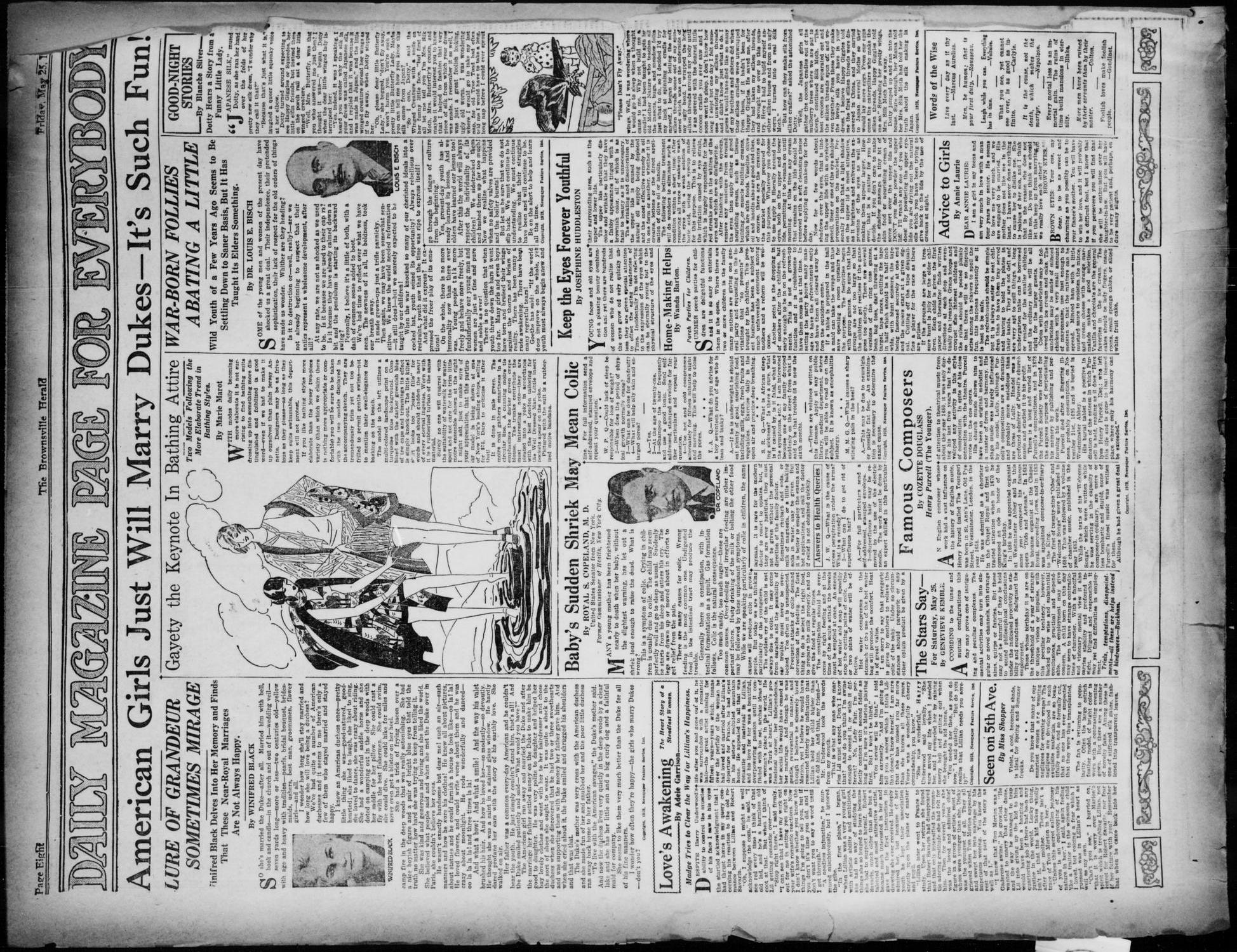 The Brownsville Herald (Brownsville, Tex.), Vol. 36, No. 319, Ed. 2 Friday, May 25, 1928
                                                
                                                    [Sequence #]: 8 of 12
                                                