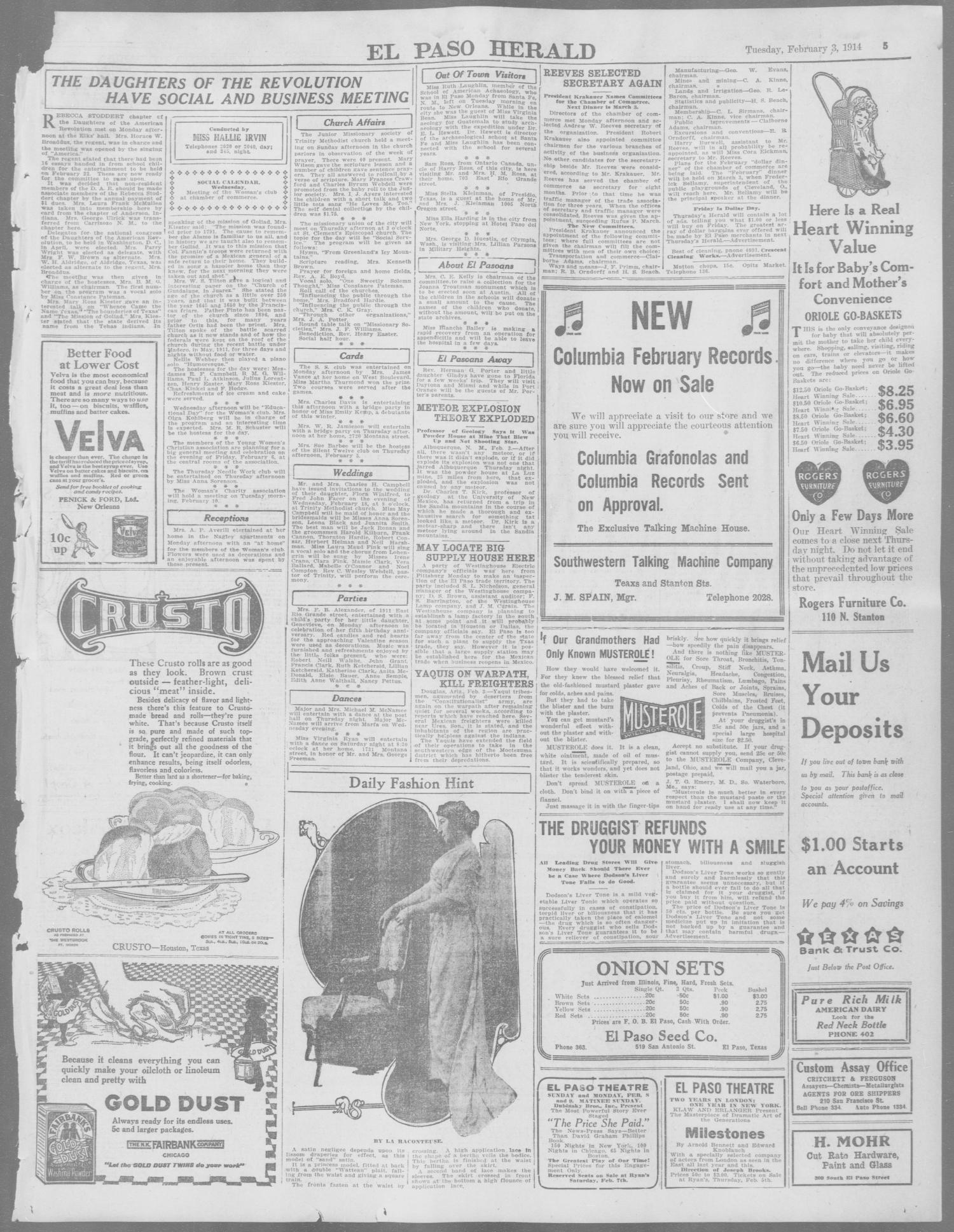 El Paso Herald (El Paso, Tex.), Ed. 1, Tuesday, February 3, 1914
                                                
                                                    [Sequence #]: 5 of 12
                                                