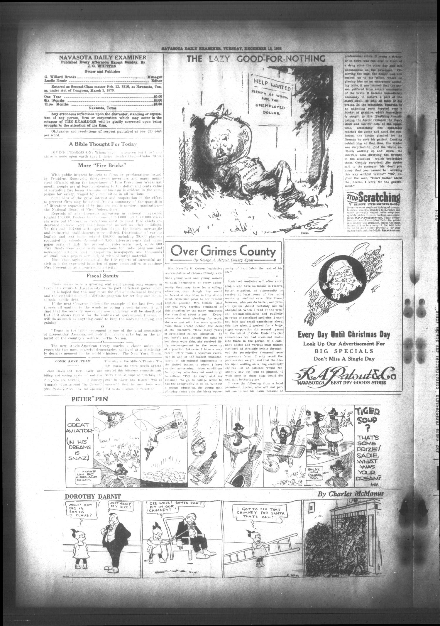 Navasota Daily Examiner (Navasota, Tex.), Vol. 40, No. 247, Ed. 1 Tuesday, December 13, 1938
                                                
                                                    [Sequence #]: 2 of 4
                                                