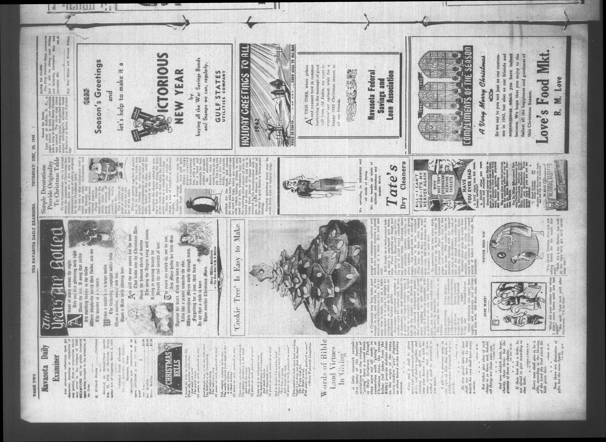 Navasota Daily Examiner (Navasota, Tex.), Vol. 47, No. 245, Ed. 1 Thursday, December 24, 1942
                                                
                                                    [Sequence #]: 2 of 8
                                                