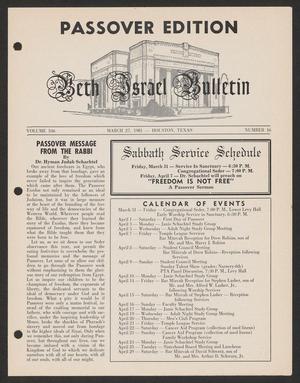 Beth Israel Bulletin, Volume 106, Number 16, March 1961