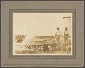 Primary view of object titled '[Men Near Farm Pond]'.