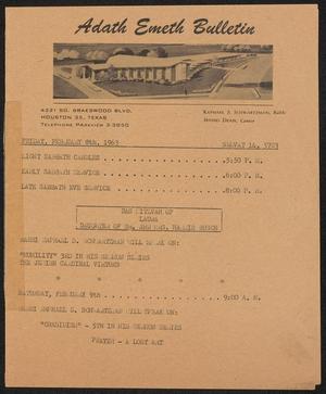 Primary view of object titled 'Adath Emeth Bulletin, February 8, 1963'.