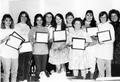 Primary view of Students completing JTPA General Education Development course at Lee College, front row from left, Rozanne Breau, Jean Potts, Pamela LaMere, Daisy Duncan and Donna Conway, back row, Kathi Vantil, Patsy Eitel, Laura Bargas, Eushtaquia (Patty) Garza and instructor Kathy Yates.