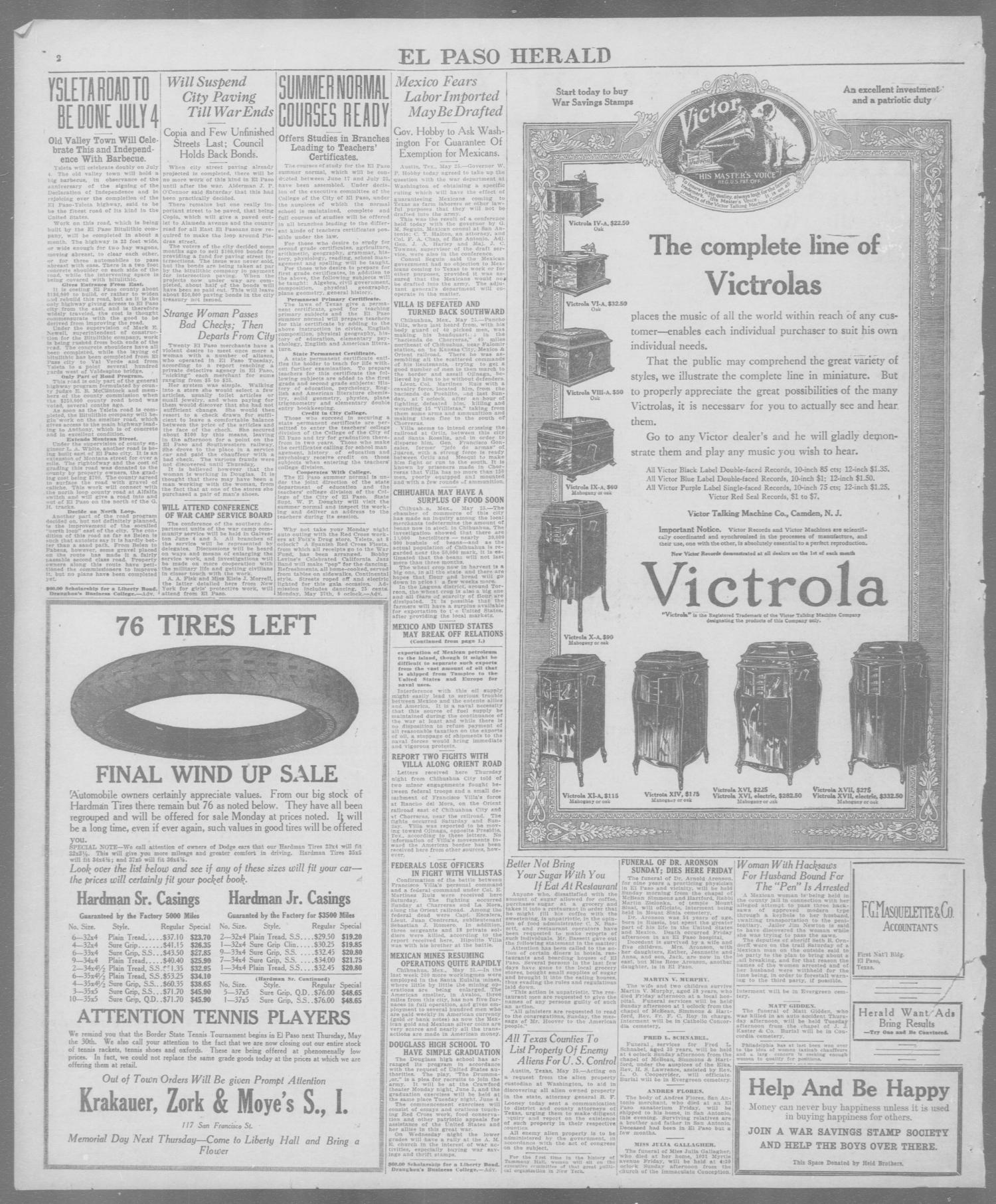El Paso Herald (El Paso, Tex.), Ed. 1, Saturday, May 25, 1918
                                                
                                                    [Sequence #]: 2 of 28
                                                
