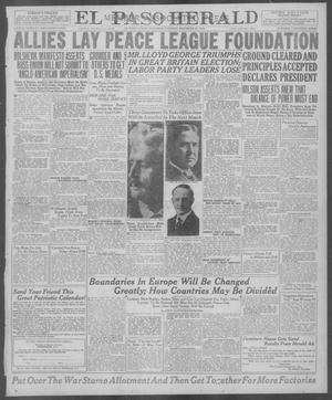 Primary view of object titled 'El Paso Herald (El Paso, Tex.), Ed. 1, Saturday, December 28, 1918'.