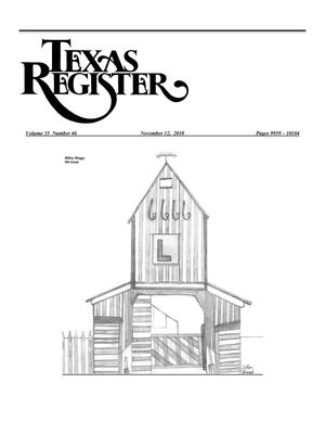Primary view of object titled 'Texas Register, Volume 35, Number 46, Pages 9959-10104, November 12, 2010'.