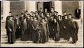 Photograph: [Group of graduates on the steps of the Administration Building of Si…