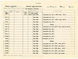 Primary view of object titled '[Selective Service System Itinerary for T. N. Carswell - November, 1944]'.